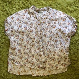 Floral Boxy Linen Button Down